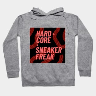 Hard-core Sneaker Freak with Coral Pink Typography Hoodie